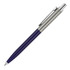A metal ballpoint pen in silver and deep purple, featuring a clip and a sleek design. It has a brand logo.