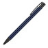A navy blue ballpoint pen with a black trim and a clip for easy carrying. Includes a logo on the barrel.