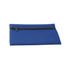 A blue neoprene pencil case with a zip closure, featuring a smooth exterior and minimalist design.