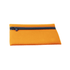 An orange neoprene pencil case with a black zipper, featuring a simple and sleek design.