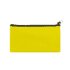 A large yellow neoprene pencil case with a zip closure and a small logo on the front.