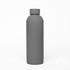 A drink bottle in a sleek matte grey finish, featuring a double wall design and a logo.