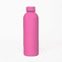 A drink bottle with a double wall design, featuring a vibrant pink colour and a logo on its surface.