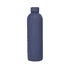 A drink bottle in a dark blue colour with a sleek, single-walled design and a cap. It features a logo.