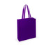 A purple tote bag with two handles and no visible branding.