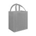 A grey tote bag with two handles and a rectangular shape, featuring a simple design and no logos.