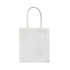 A white tote bag featuring two handles and a blank surface, suitable for custom branding options.
