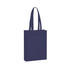 A navy blue non-woven tote bag with two long handles and a simple design. It has a logo on one side.