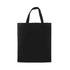 A black calico tote bag with short handles, featuring a plain design and no visible logos.