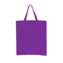 A purple calico tote bag with short handles and no visible branding.