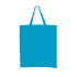 A turquoise tote bag with short handles and no visible logos or branding.