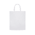 A large white calico tote bag with two handles and no visible design or logo.