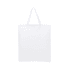 A large white calico tote bag with two shoulder straps and no visible branding.