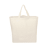 A cream cotton tote bag with two handles, featuring a simple design and no visible branding.
