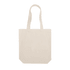 A natural canvas tote bag in a light beige colour, featuring two shoulder straps and a simple design.