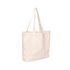 A natural canvas tote bag in cream, featuring two sturdy handles and no visible logos.