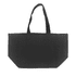 A black Bondi canvas tote bag with two handles and side pockets, featuring a logo.