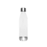 A drink bottle featuring a clear body with a stainless steel base and cap. It has a sleek, modern design.