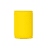A drink bottle stubby cooler in bright yellow, made from neoprene, with a simple design and a branding logo.