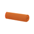 An orange cooling towel rolled up, featuring a textured surface and a branded logo.