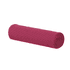 A rolled pink cooling towel with a textured surface, featuring a logo. Ideal for leisure and outdoor activities.
