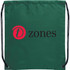 A green drawstring sportspack with a black logo. Ideal for carrying small items.
