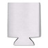 A foam stubby cooler in white, featuring a simple design and a bottom cutout for holding drinks securely.