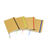 Four Jodha Notebooks in kraft with black, green, red, and blue elastic bands, featuring a simple logo on the cover.