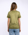 A back view of a green Colortone® Oil Wash T-Shirt on a model, featuring a casual fit.
