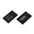 A black credit card flash drive with a sleek design and logos on both sides. Perfect for technology storage needs.