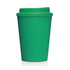 A green Eco Coffee Cup with a plastic double wall design, featuring a matching lid and no visible branding.