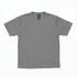 A grey t-shirt featuring a logo on the tag, with a classic short-sleeve design.