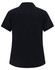 A black ladies' classic cotton/poly pique short-sleeve polo, featuring a collar and a logo.