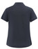 A navy short-sleeve polo shirt made from cotton and polyester, featuring a collar and a logo on the back.