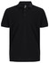 A black men's ultrafine cotton pique polo with a collar and three buttons, featuring a logo on the chest.