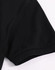 A black men's ultrafine cotton pique polo featuring short sleeves and a smooth texture, with a logo present.