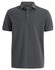 A men's ultrafine cotton pique polo in charcoal grey with a collar and three buttons, featuring a logo.