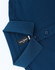 A navy men's ultrafine cotton pique polo with a folded collar and button detail, featuring a label inside.