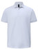 A white men's ultrafine cotton pique polo with a classic collar and short sleeves, featuring a logo on the neckline.