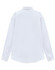 A white long-sleeve cotton blend shirt with a collar and a back yoke detail. Features a logo.