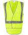 A high-visibility yellow safety vest with reflective grey stripes and a tail design. Features an unbranded logo.