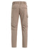 Flexi work pants in a light brown colour, featuring back and side pockets, with an elastic waistband.