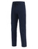 Navy flexi work pants with a water-repellent finish and an elastic waistband. Features a logo on the fabric.