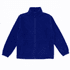 A navy blue polar fleece full zip jacket with side pockets and a stand-up collar. It features a logo on the chest.
