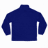 A navy blue polar fleece full zip jacket with a high collar and long sleeves, featuring a logo.
