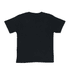 A black t-shirt featuring a plain back design and a logo on the label.