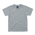 A grey youth essential tee with a crew neck and short sleeves, featuring a label inside the collar.