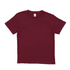 A burgundy youth essential tee featuring a simple, classic design. It has a logo tag on the neckline.