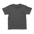 A grey youth essential tee featuring a round neckline and short sleeves, with a brand logo on the label.