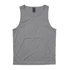 A grey singlet featuring a scoop neck and a brand logo on the label.